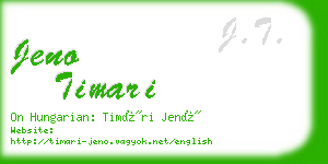 jeno timari business card